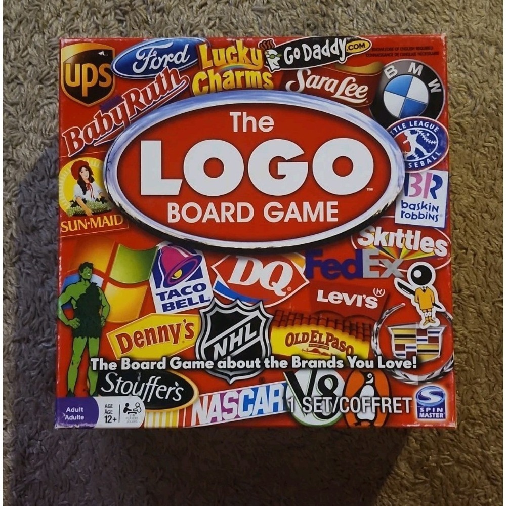 Spinmaster THE LOGO BOARD GAME The Game About Brands You Love! FAMILY CARD 2011